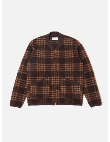 Universal Works Zip Bomber in Brown Check Duke Fleece Les magasins à Paris