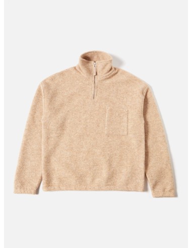 Universal Works Ramsay Quarter Zip in Stone Wool Fleece meilleur choix