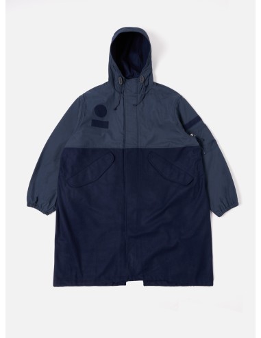 Universal Works Beach Parka II in Navy Melton/Recycled Polytech Les êtres humains sont 