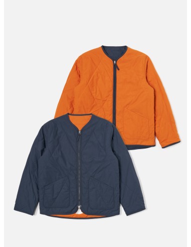 Universal Works Reversible Military Liner Jacket in Navy/Orange Recycled Polytech de France