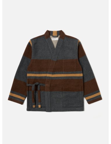 Universal Works Kyoto Work Jacket in Charcoal Stripe Blanket Wool Mix les ligaments