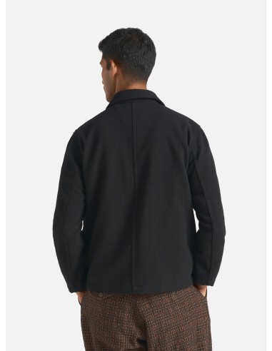 Universal Works Utility Jacket in Black Recycled Soft Wool soldes