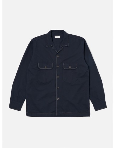 Universal Works L/S Utility Shirt in Navy Military Shirting Comment ça marche