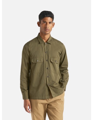 Universal Works L/S Utility Shirt in Olive Military Shirting Fin de série