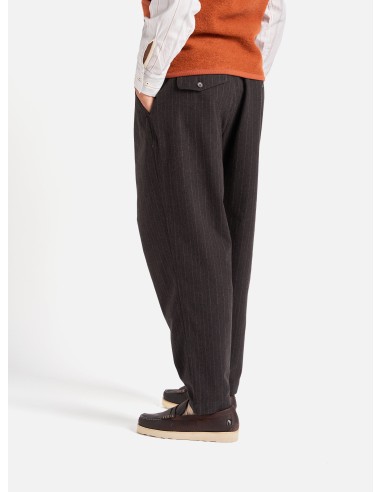 Universal Works Pleated Track Pant in Brown Italian Pinstripe Jusqu'à 80% De Réduction