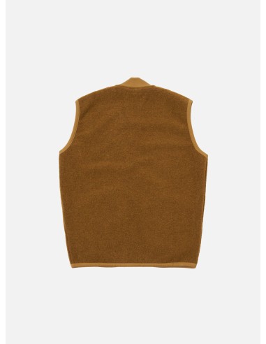 Universal Works Zip Waistcoat in Mustard Wool Fleece de France