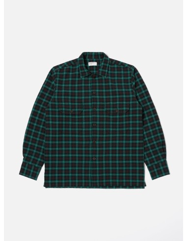 Universal Works L/S Utility Shirt in Green/Black Seersucker PT Check 50-70% off 