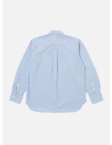 Universal Works Lazy Day Shirt in Blue Chelsea Cotton Stripe sur le site 