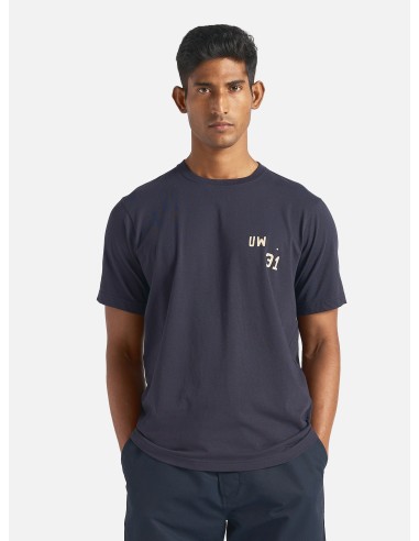 Universal Works Print Tee in Navy Single Jersey UW31 50-70% off 