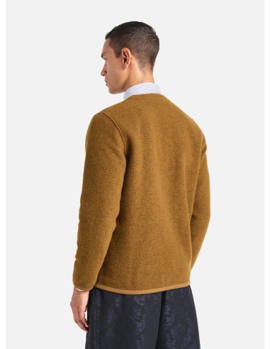 Universal Works Cardigan in Mustard Wool Fleece Les magasins à Paris et en Île-de-France