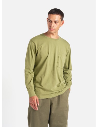 Universal Works L/S Tee in Olive Organic Jersey Profitez des Offres !