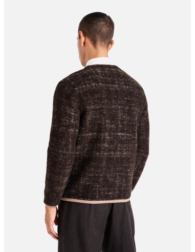 Universal Works Cardigan in Brown Marble Fleece sur le site 