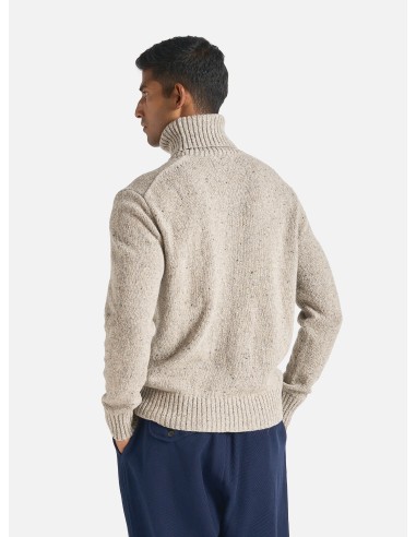 Universal Works Roll Neck in Oatmeal Tweed Knit paiement sécurisé