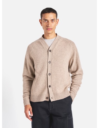 Universal Works David Cardigan in Fawn Eco Wool livraison et retour toujours gratuits