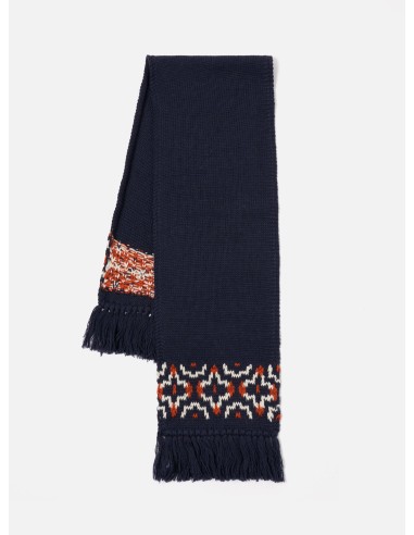 Universal Works Wool Scarf in Navy/Ecru British Wool les ctes