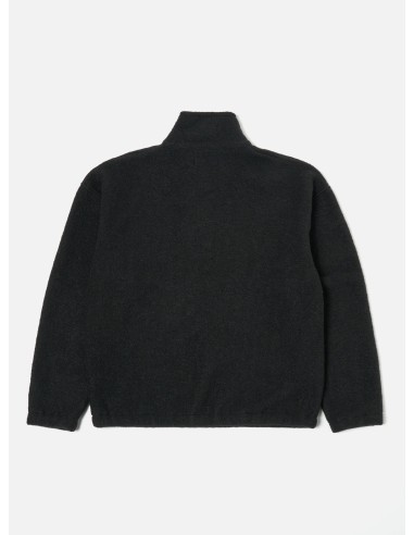 Universal Works Ramsay Quarter Zip in Black Wool Fleece pour bénéficier 