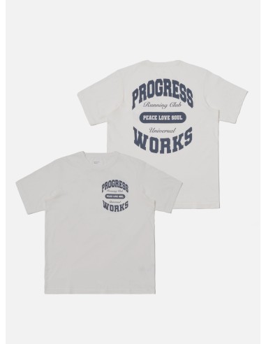 Universal Works x Progress Running Club Print Tee in Ecru Single Jersey outlet