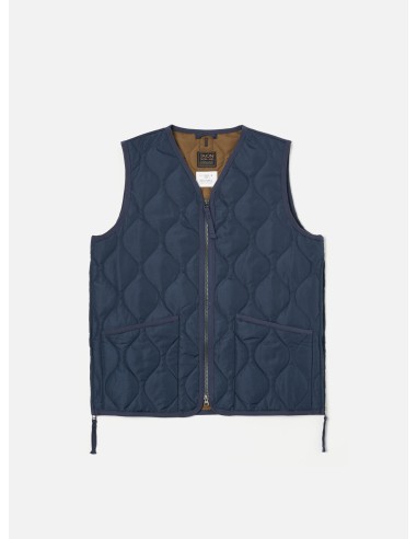 Taion Military V-Neck Down Vest in Dark Navy Ripstop livraison et retour toujours gratuits