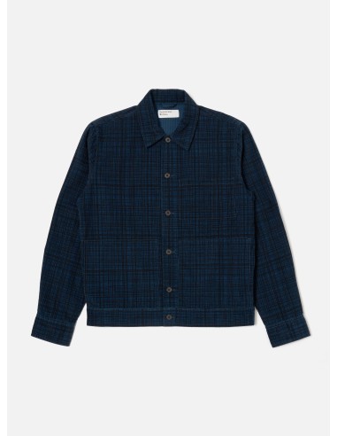 Universal Works Uniform Jacket in Navy Check Cord Seersucker 2024