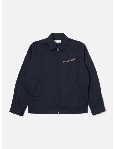 Universal Works Windcheater in Navy Embroidered Works Twill En savoir plus