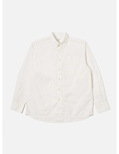 Universal Works Patched Lazy Day Shirt in White Poplin en ligne des produits 