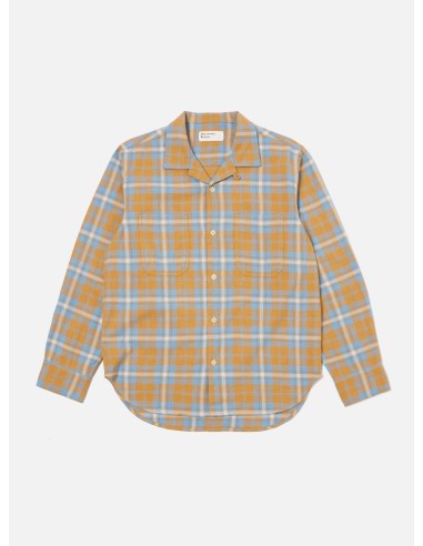 Universal Works Work Shirt in Gold Slub Twill Check Venez découvrir notre 