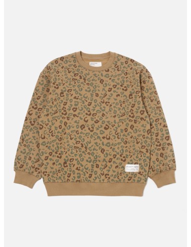 Universal Works Loose Sweatshirt in Sand Leopard Brush Back Dans la société mordern