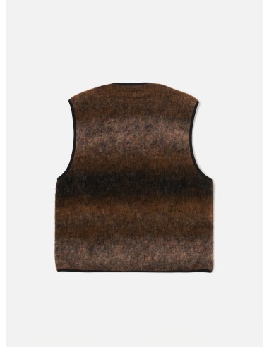 Universal Works Zip Gilet in Brown Ombre Fleece 50-70% off 