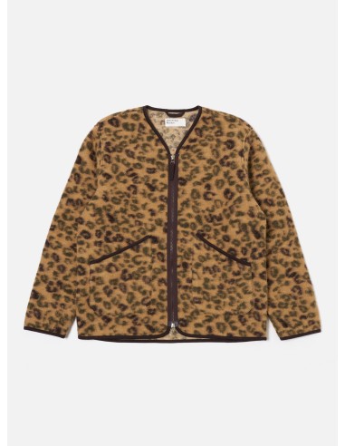 Universal Works Zip Liner Jacket in Camo Leopard Fleece Les magasins à Paris