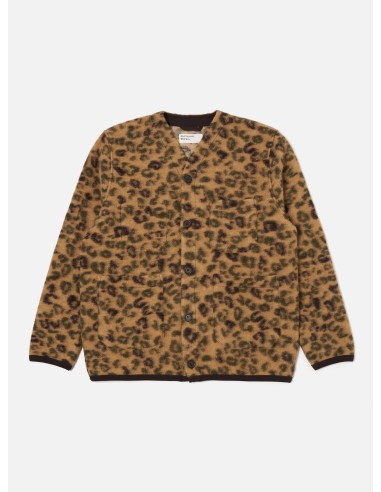 Universal Works Cardigan in Camo Leopard Fleece paiement sécurisé