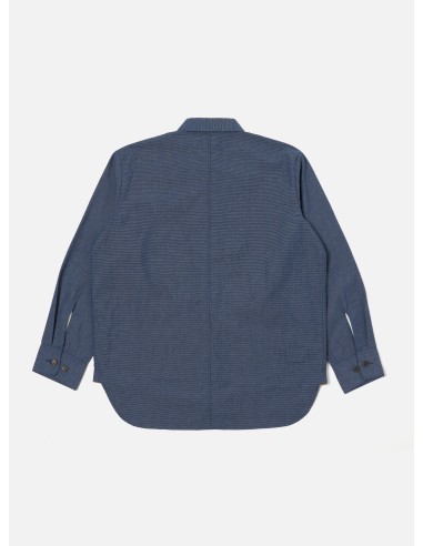 Universal Works Travail Overshirt in Indigo Denim Pinstripe de l' environnement