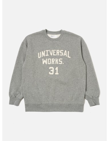 Universal Works Loose Sweatshirt in Grey Marl Recycled Cotton Blend Jersey Comparez et commandez 