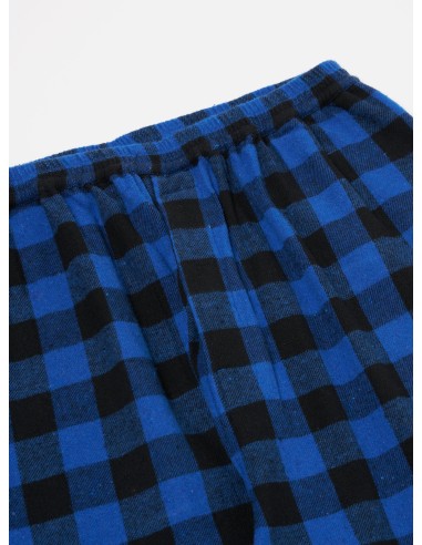 Universal Works Pyjama Pant in Blue Brushed Bold Gingham la colonne vertébrale