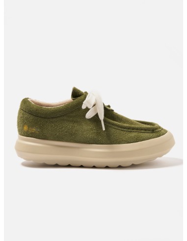 Wander FD/08 in Green/Off White Hairy Suede pas cher 