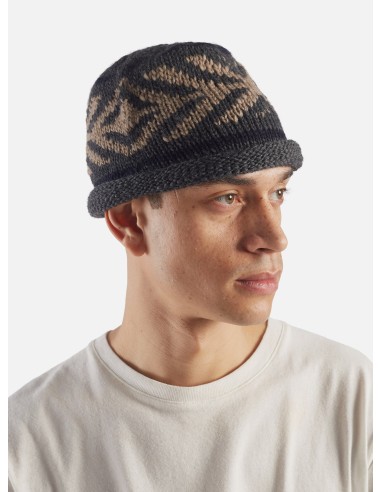 cableami® Watch Cap in Grey Wool Jacquard Comparez et commandez 