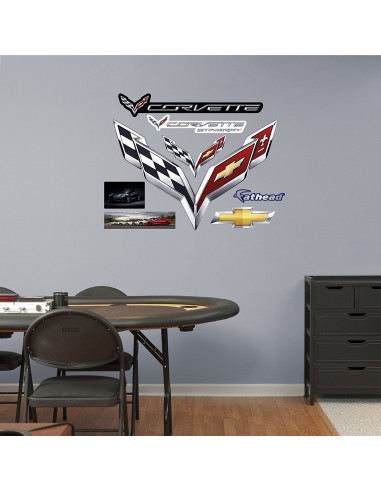 Fathead C7 Corvette Crossed Flags Wall Decals en ligne des produits 