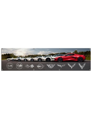 Corvette Generations Giant Garage Banner Comparez et commandez 