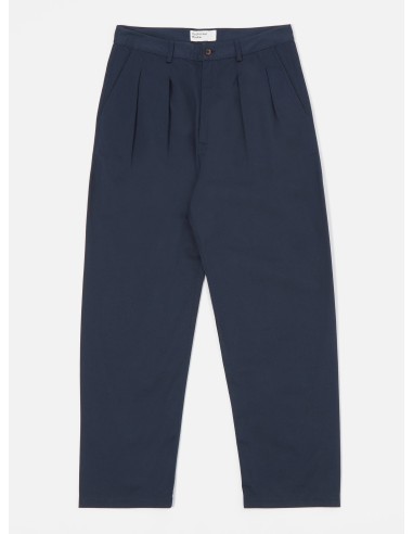 Universal Works Double Pleat Pant in Navy Twill de pas cher