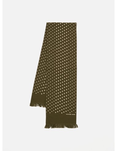 Universal Works Short Scarf in Olive Dot Print de France