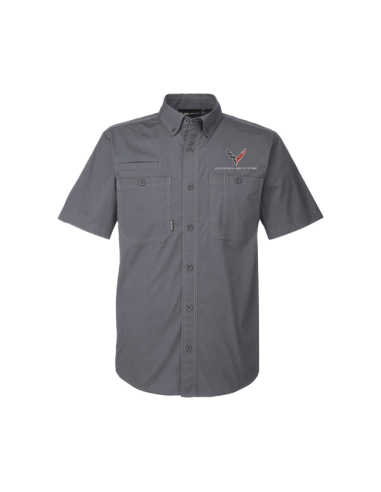 C8 Dri Duck Men's Short Sleeve Button Down une grave pollution 