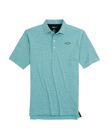 Chevrolet Men's Johnnie-O Striped Jersey Performance Polo Véritable concentré