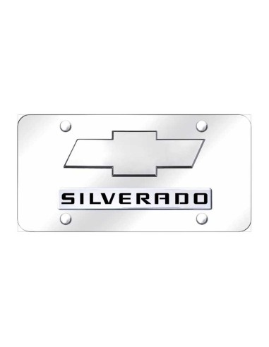 Dual Silverado (New) License Plate - Chrome on Mirrored de France