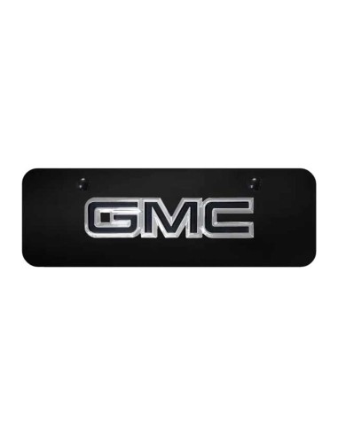 GMC OEM Black Mini Plate - Chrome on Black Livraison rapide