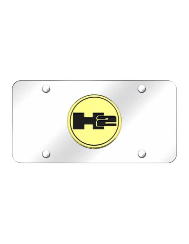 Hummer H2 License Plate - Gold on Mirrored destockage