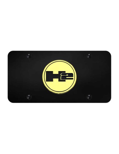 Hummer H2 License Plate - Gold on Black Venez acheter