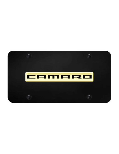 Camaro Name License Plate - Gold on Black chez Cornerstreet bien 