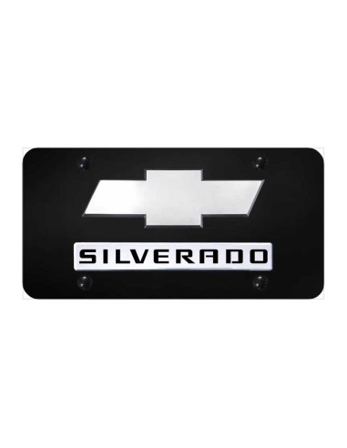 Dual Silverado (New) License Plate - Chrome on Black Dans la société mordern