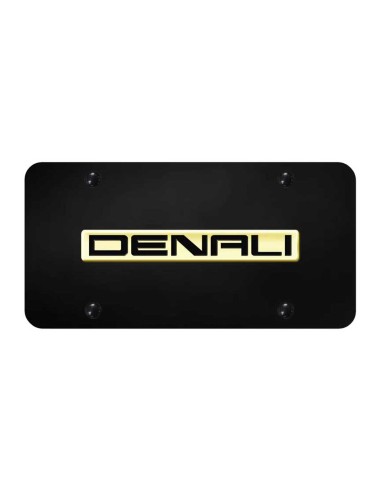 Denali Name License Plate - Gold on Black basket pas cher