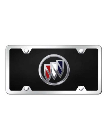 Buick (Tri-Color Fill) Plate Kit - Chrome on Black sélection de produits