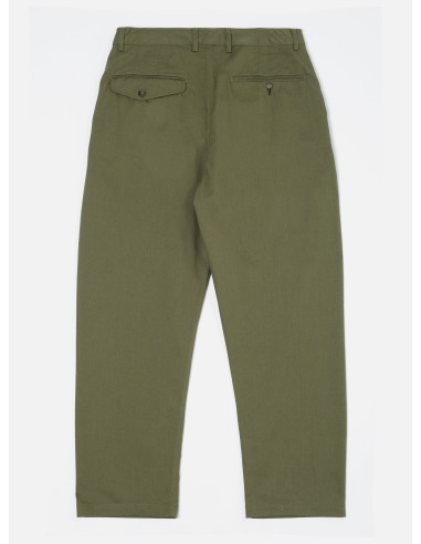 Universal Works Double Pleat Pant in Light Olive Twill Amélioration de cerveau avec